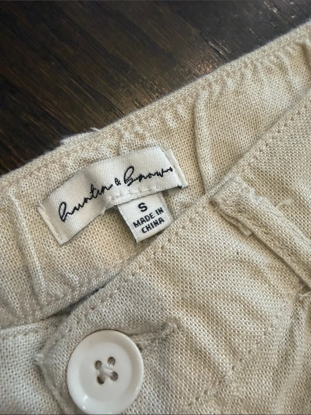 Hunter & Brown Women’s Wide-Leg Cream Pants size small